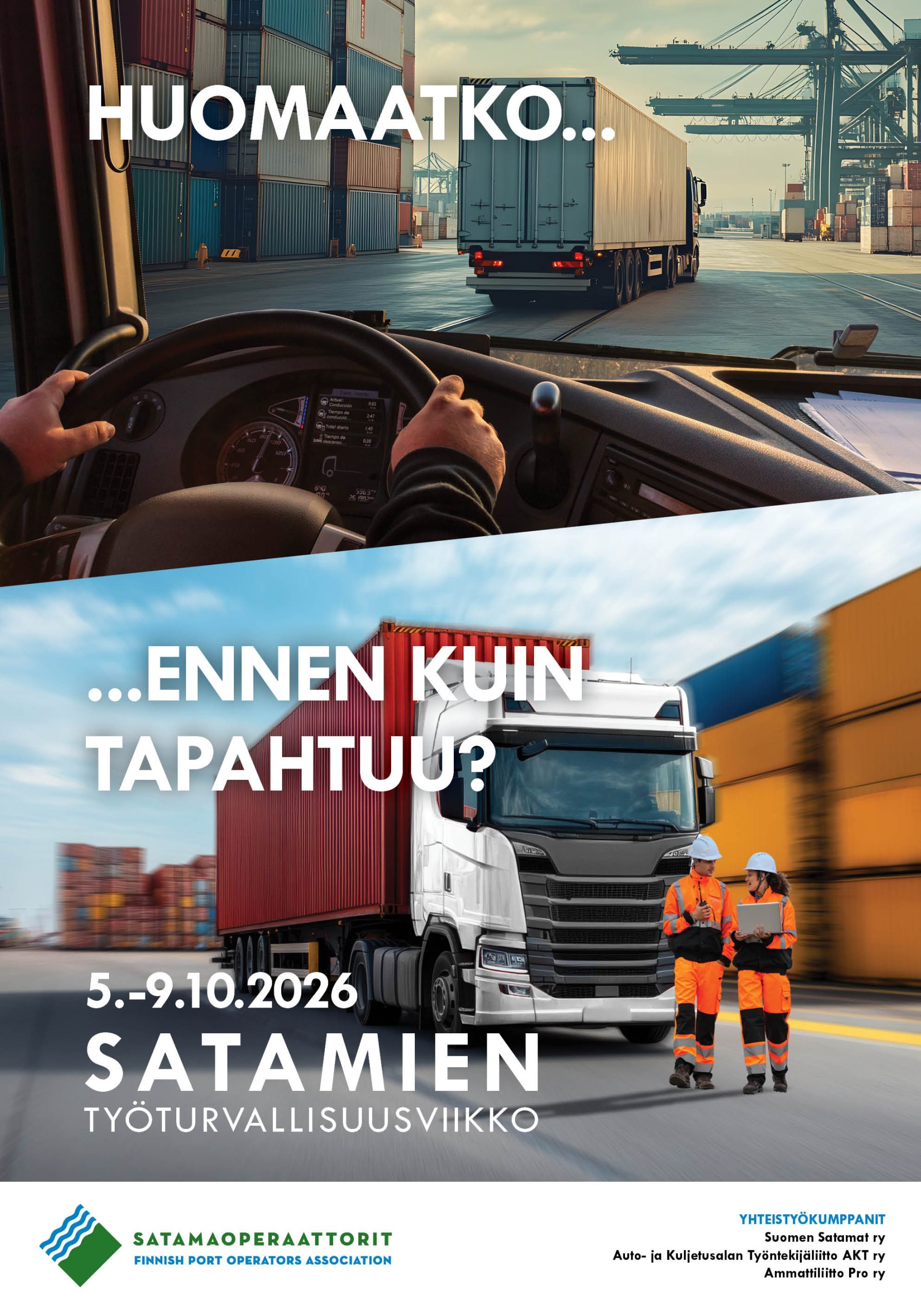 Satamien tyoturvallisuusviikko 2026 juliste"